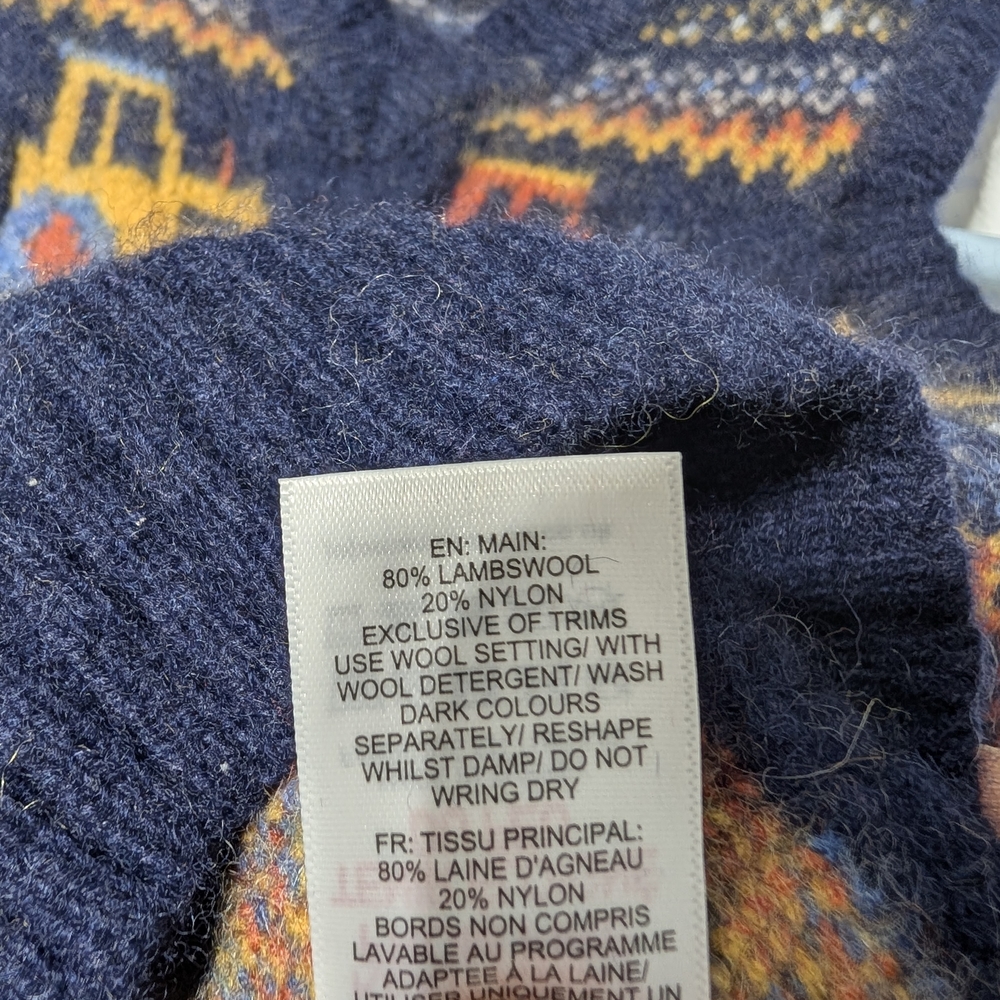 JoJo Maman Bebe Navy Sweater Vest with Tractor Pattern - Picture 3 of 3